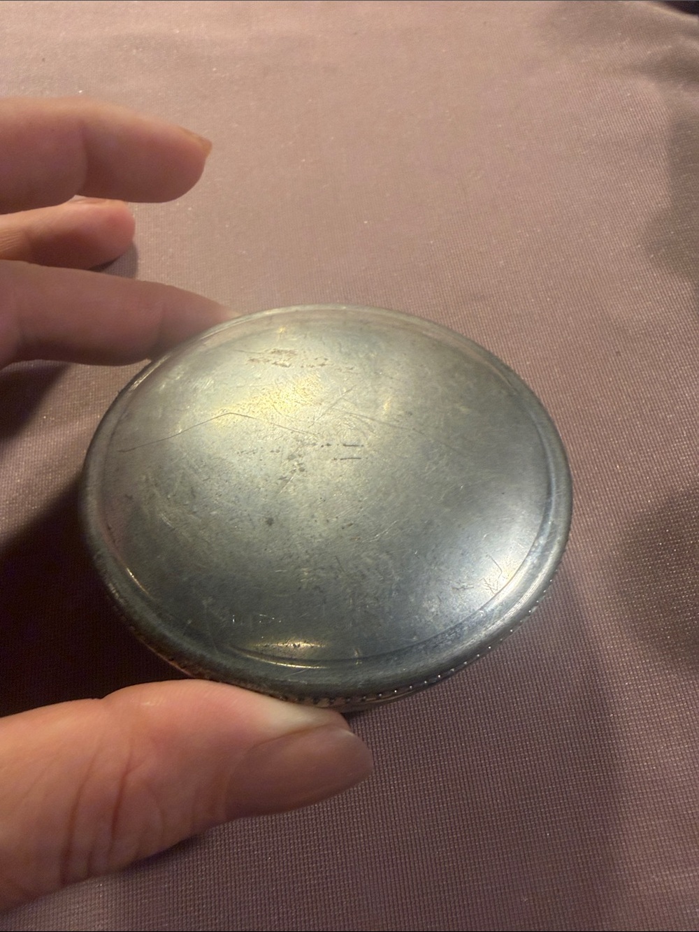 Tiffany & Co. Pewter Round Compact Jewelry Case